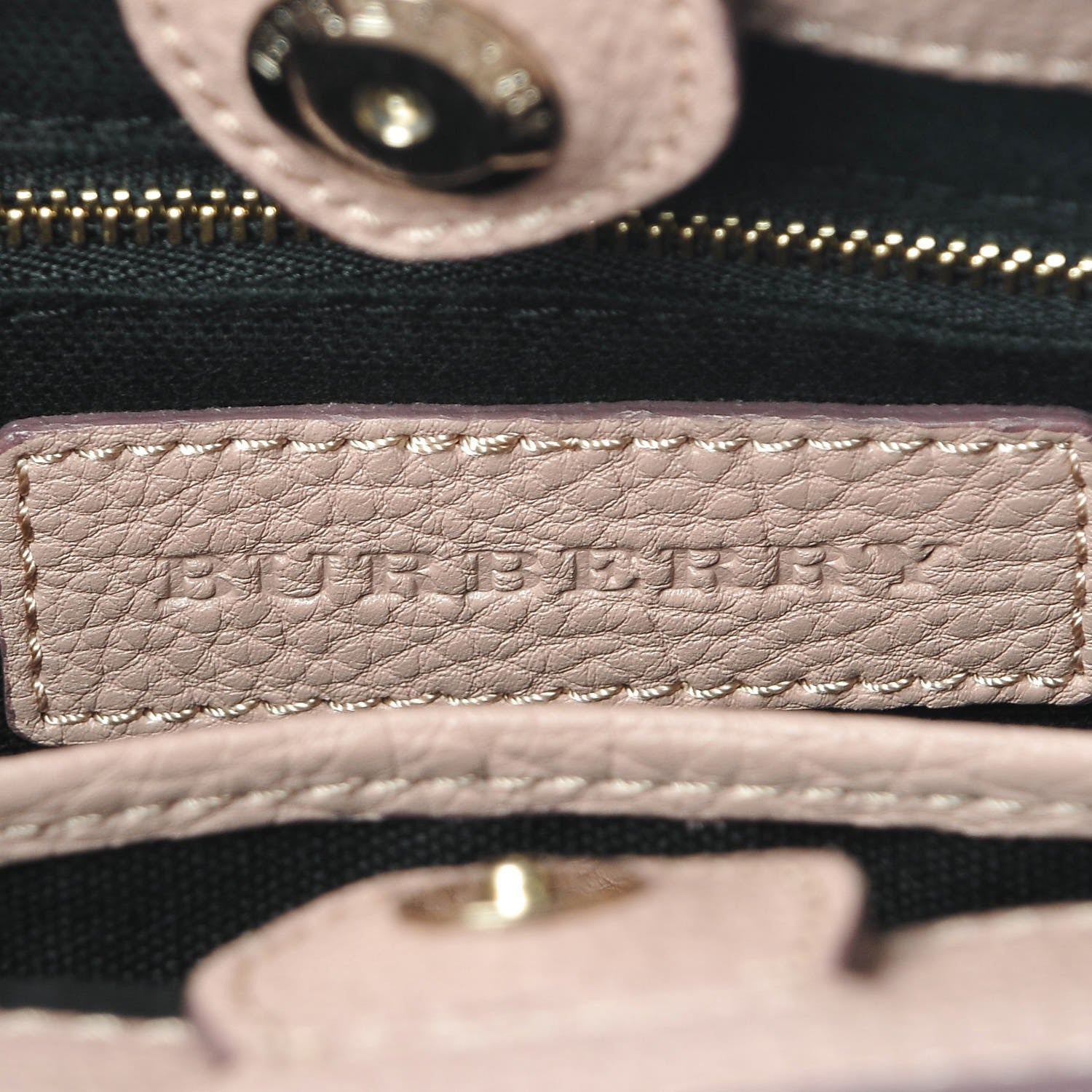 Burberry Grainy Calfskin House Check Small Banner Tote Pale Orchid 7 of 9