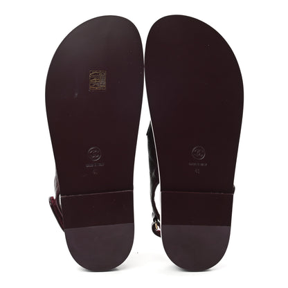 Chanel Grained Calfskin Quilted Velcro Dad Sandals 41 Burgundy 6 of 9