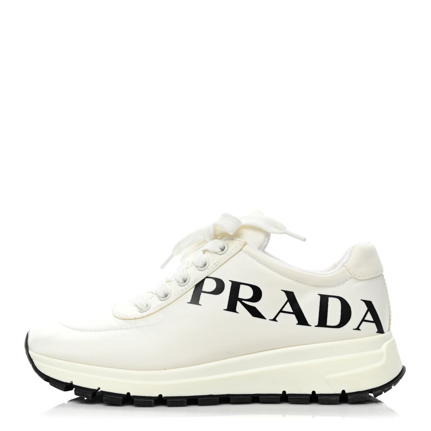 Prada Nylon Gabardine Logo Sneakers 38 White 1 of 10