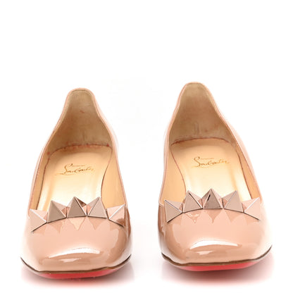 Christian Louboutin Patent Pyramidam 45 Pumps 40 Nude 3 of 7
