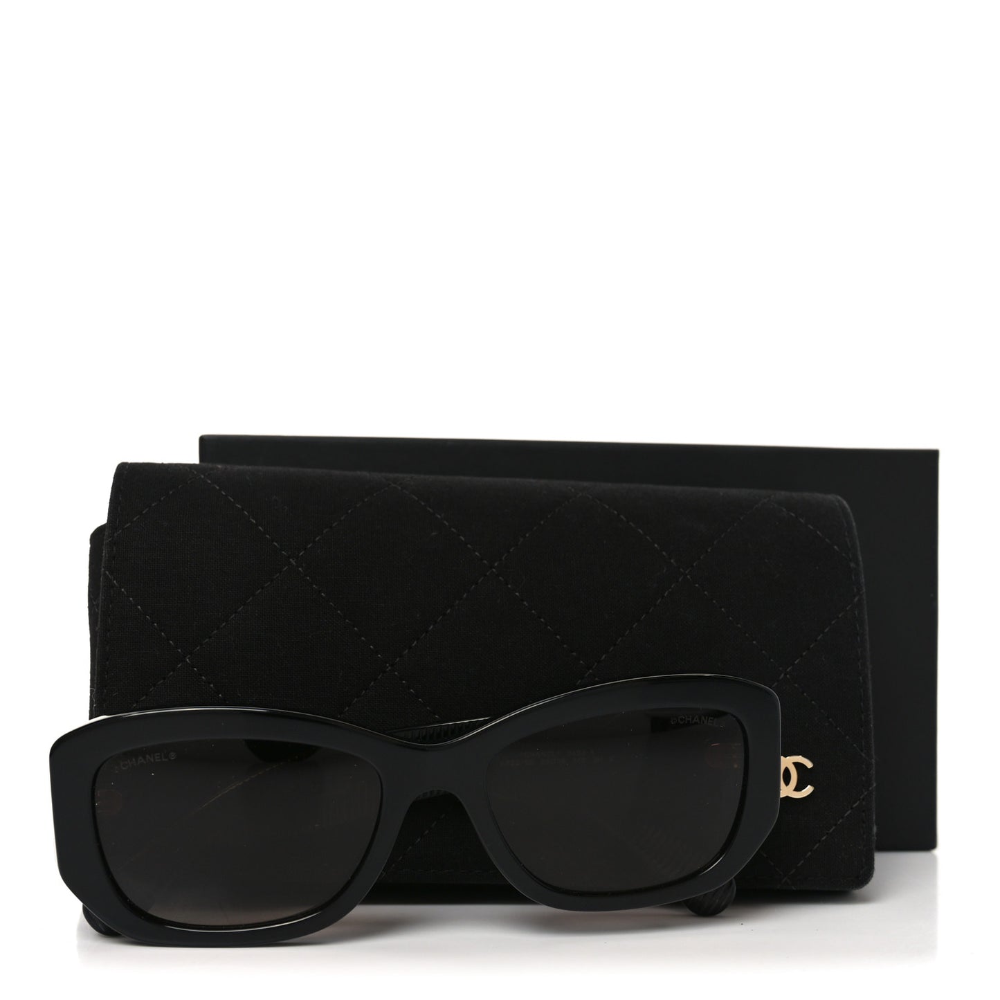 Acetate Rectangle Sunglasses 5493-A Black