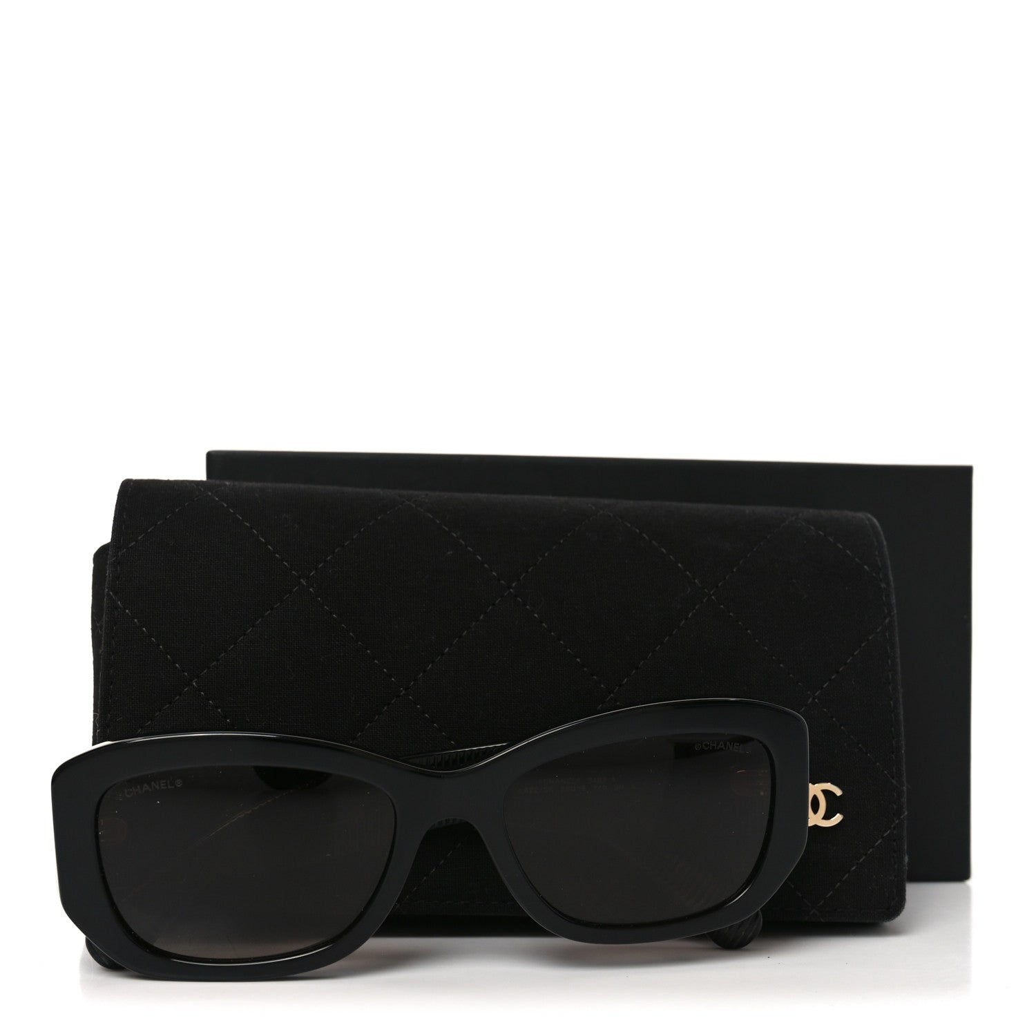 Chanel Acetate Rectangle Sunglasses 5493-A Black 7 of 7