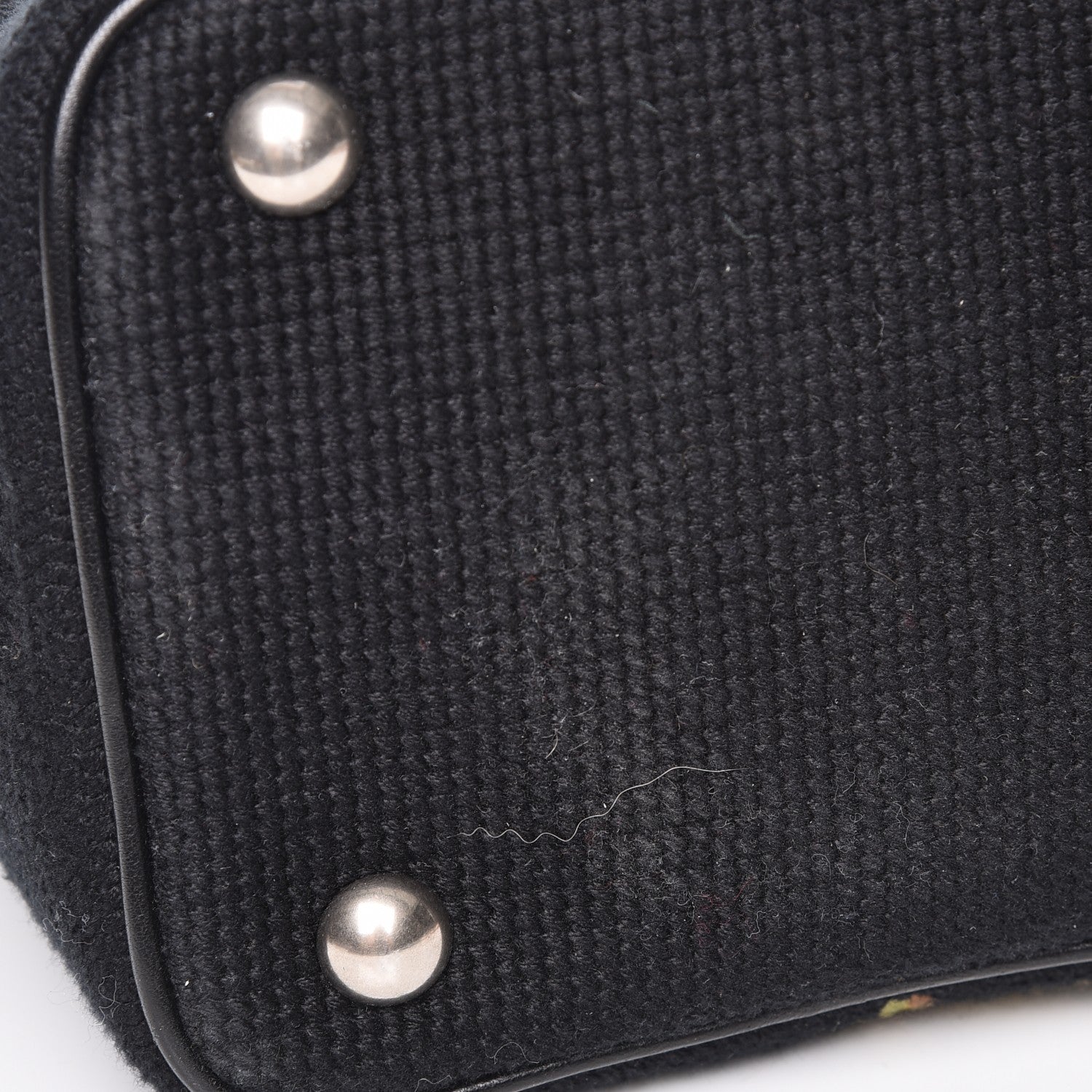 Saint Laurent Woven Wool Embroidered Baby Emmanuelle Bucket Bag Black 9 of 9