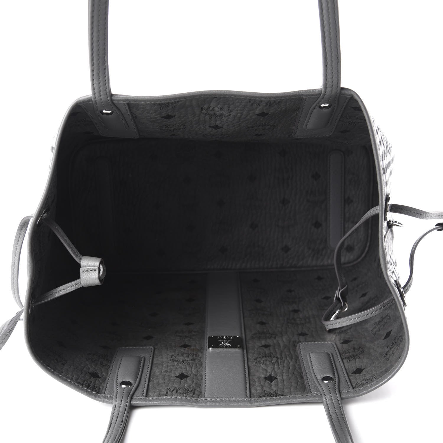 MCM Visetos Medium Liz Reversible Shopper Tote Phantom Grey 12 of 15