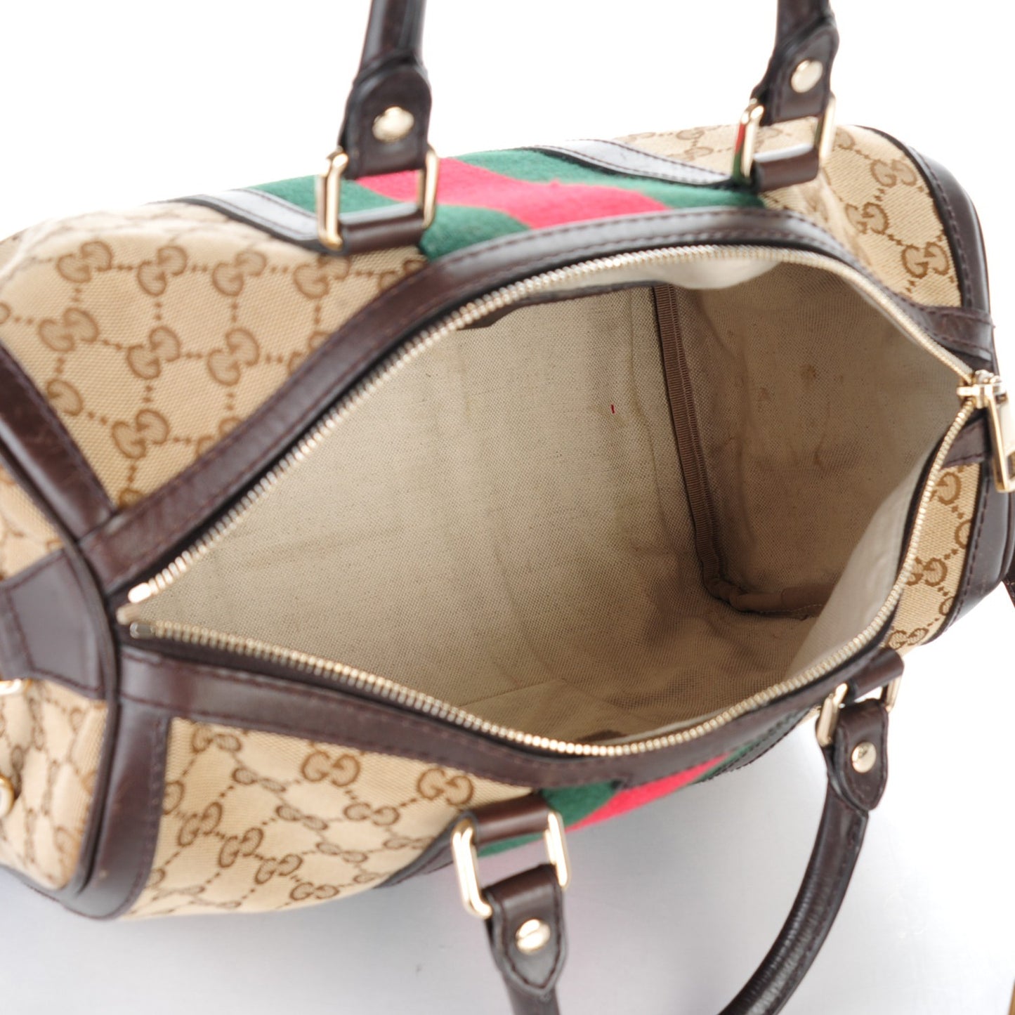Monogram Vintage Web Medium Boston Dark Brown