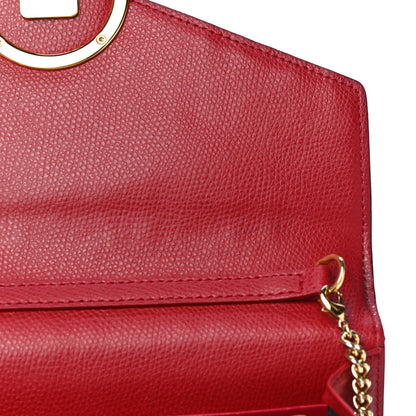 Fendi Vitello Cruise F is Fendi FF 1974 Embossed Medium Envelope Wallet On Chain Fragola Maya Black 10 of 12