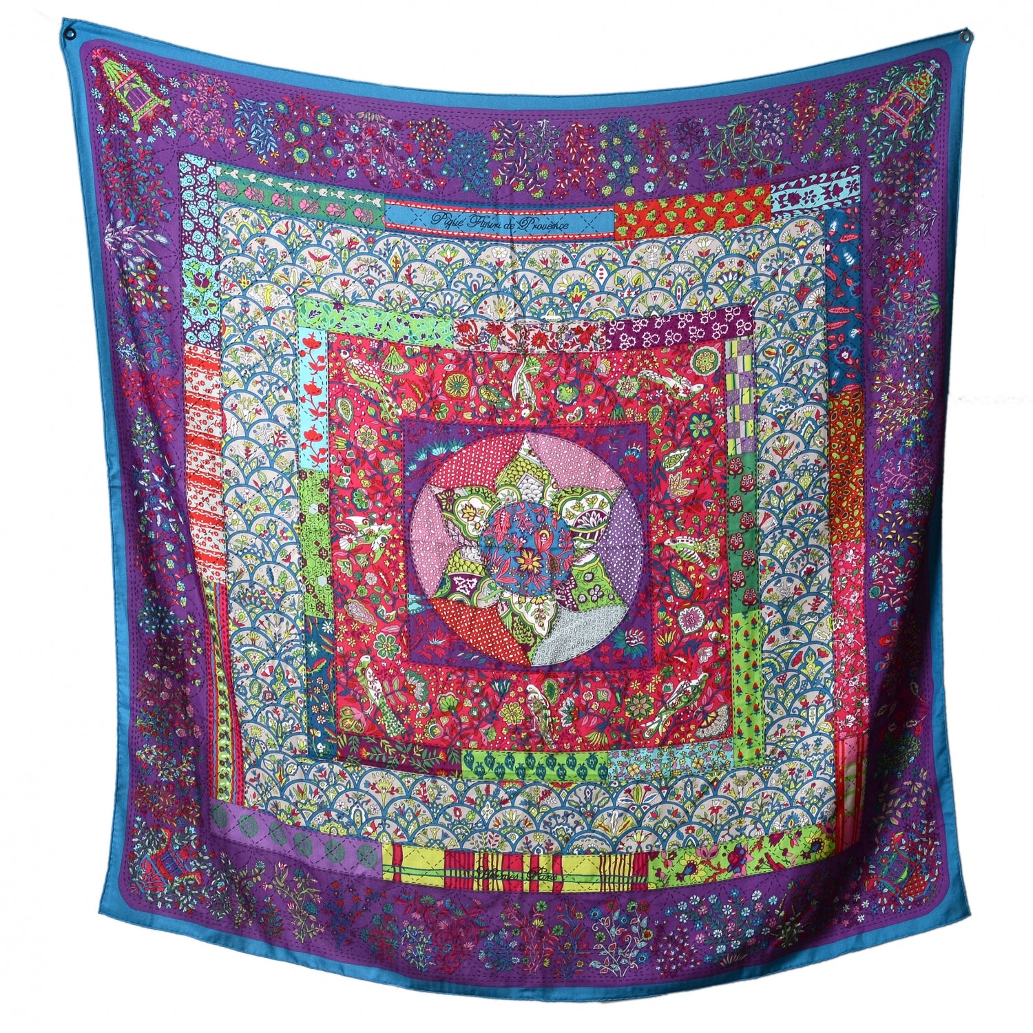Hermes Cashmere Silk Pique Fleuri de Provence GM 140 Shawl 2 of 6