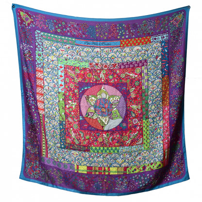 Hermes Cashmere Silk Pique Fleuri de Provence GM 140 Shawl 2 of 6