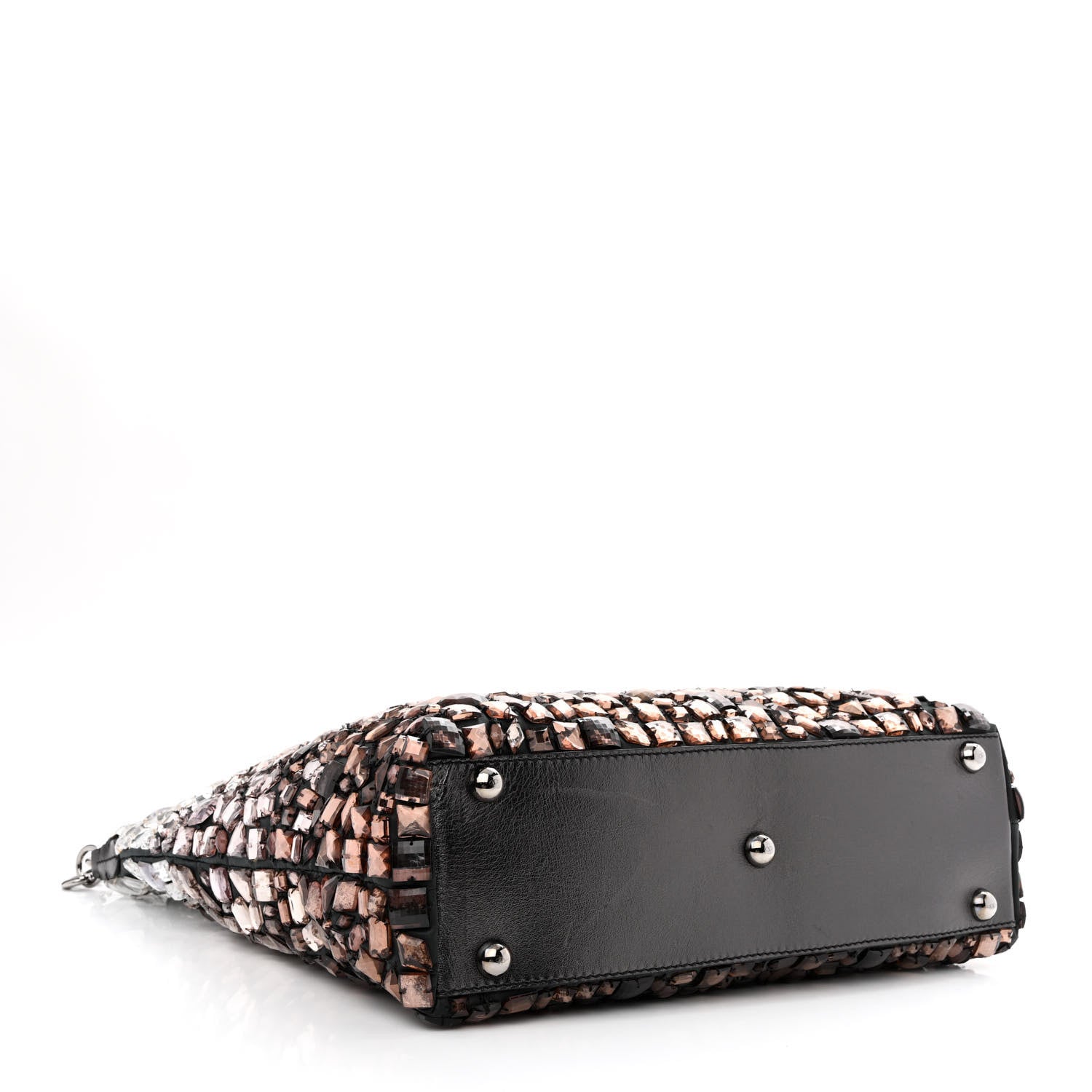 Valentino Garavani Vitello Crystal Ombre Tote Black 4 of 14