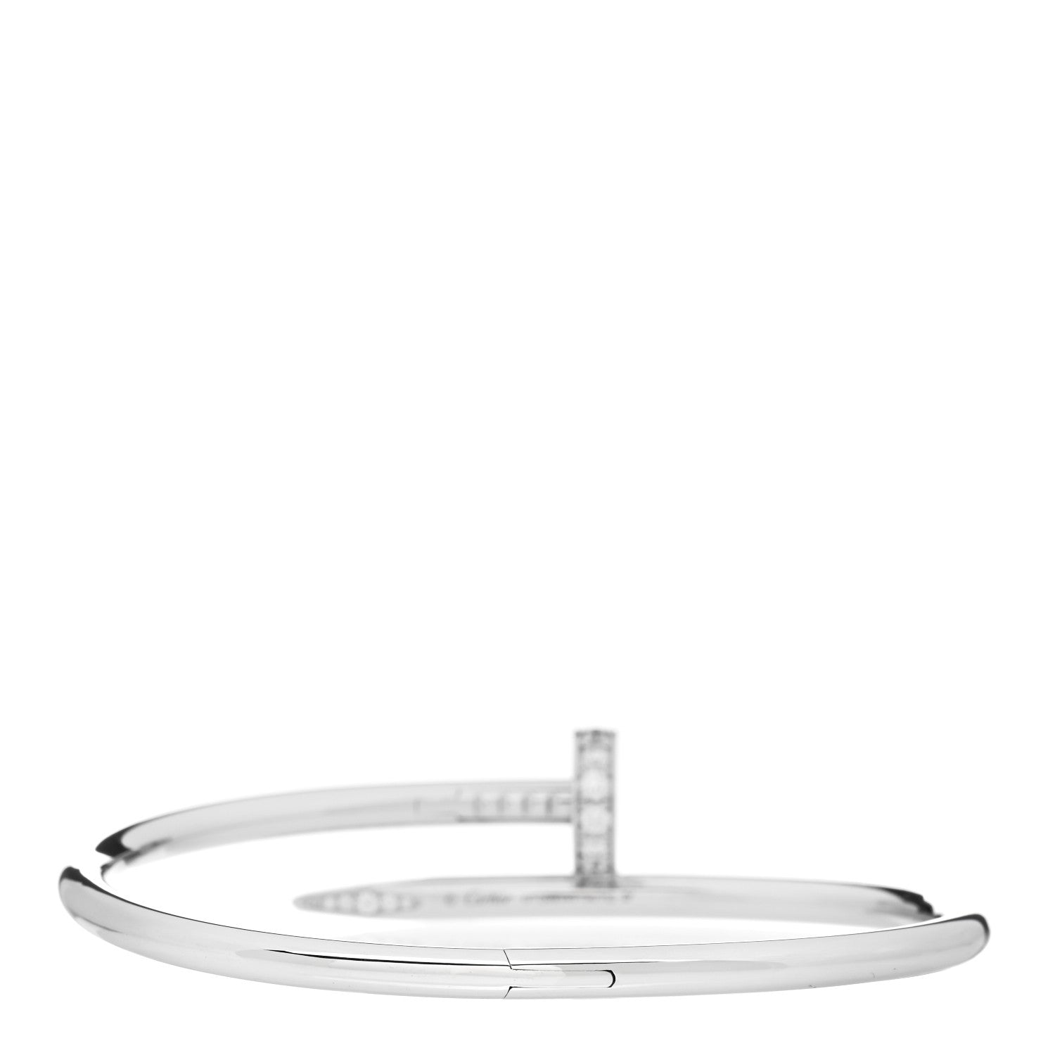 Cartier 18K White Gold Diamond Juste Un Clou Bracelet 17 2 of 3