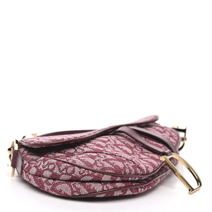 Christian Dior Monogram Saddle Bag Burgundy 4 of 9