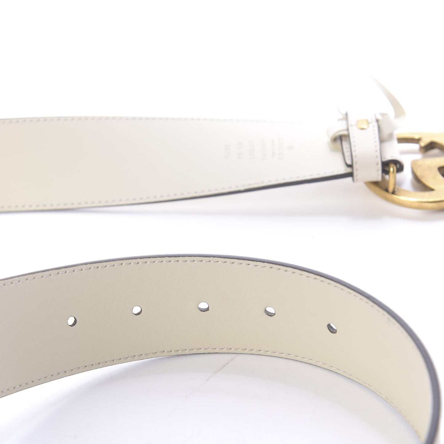 Calfskin Double G 40mm Belt 85 34 Mystic White