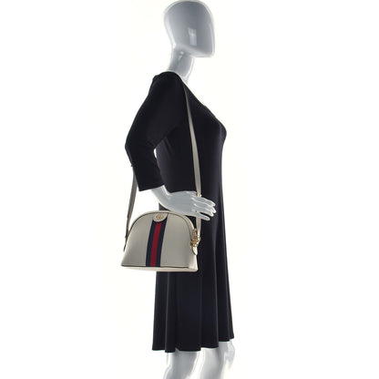 Gucci Textured Dollar Calfskin Web Small Ophidia Dome Shoulder Bag Mystic White 3 of 12