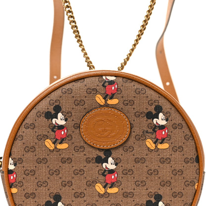 Gucci X DISNEY Mini Vintage GG Supreme Monogram Mickey Mouse Round Backpack Beige Vintage Sun Oil 8 of 10