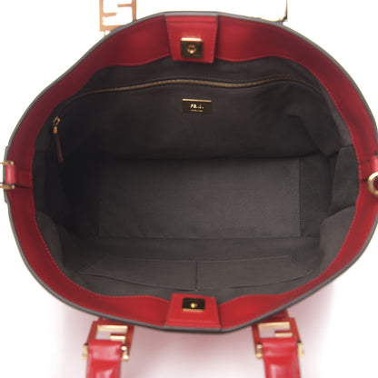 Fendi Vitello Glacier Medium FF Tote Rosso Cardinale 4 of 8