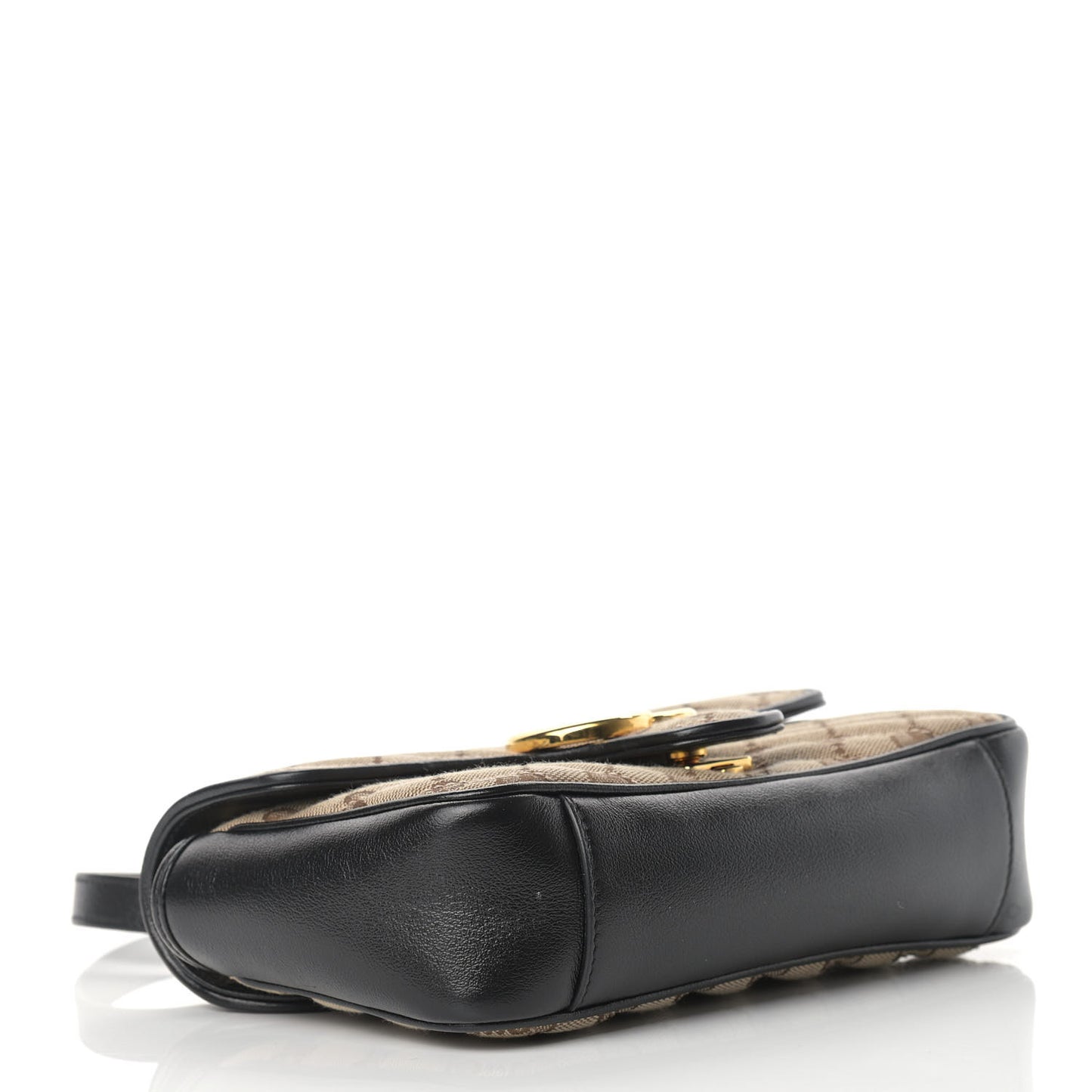 Monogram Matelasse Diagonal Mini GG Marmont Shoulder Bag Beige Black