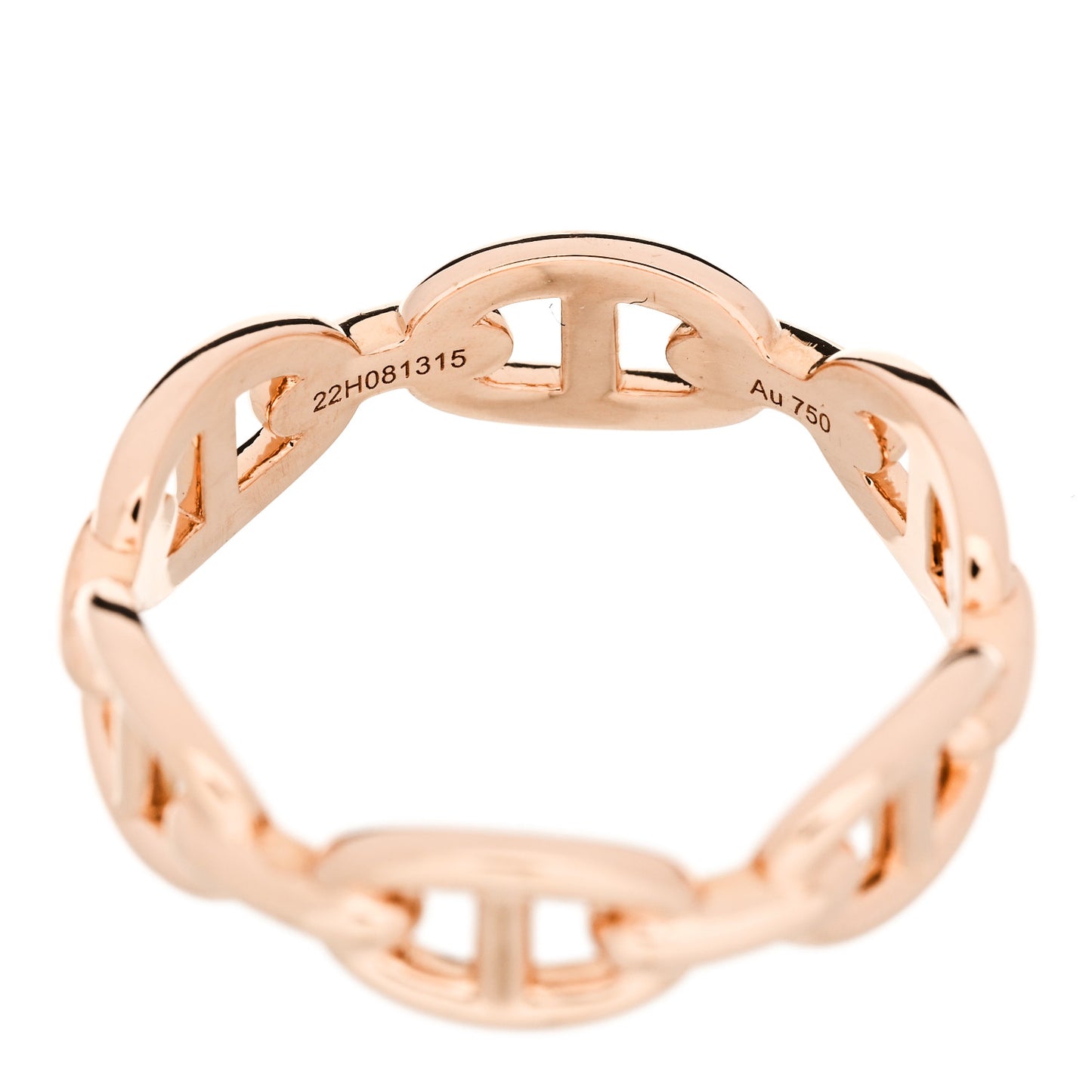 18K Rose Gold PM Chaine d'Ancre Enchainee Ring 58 8.5