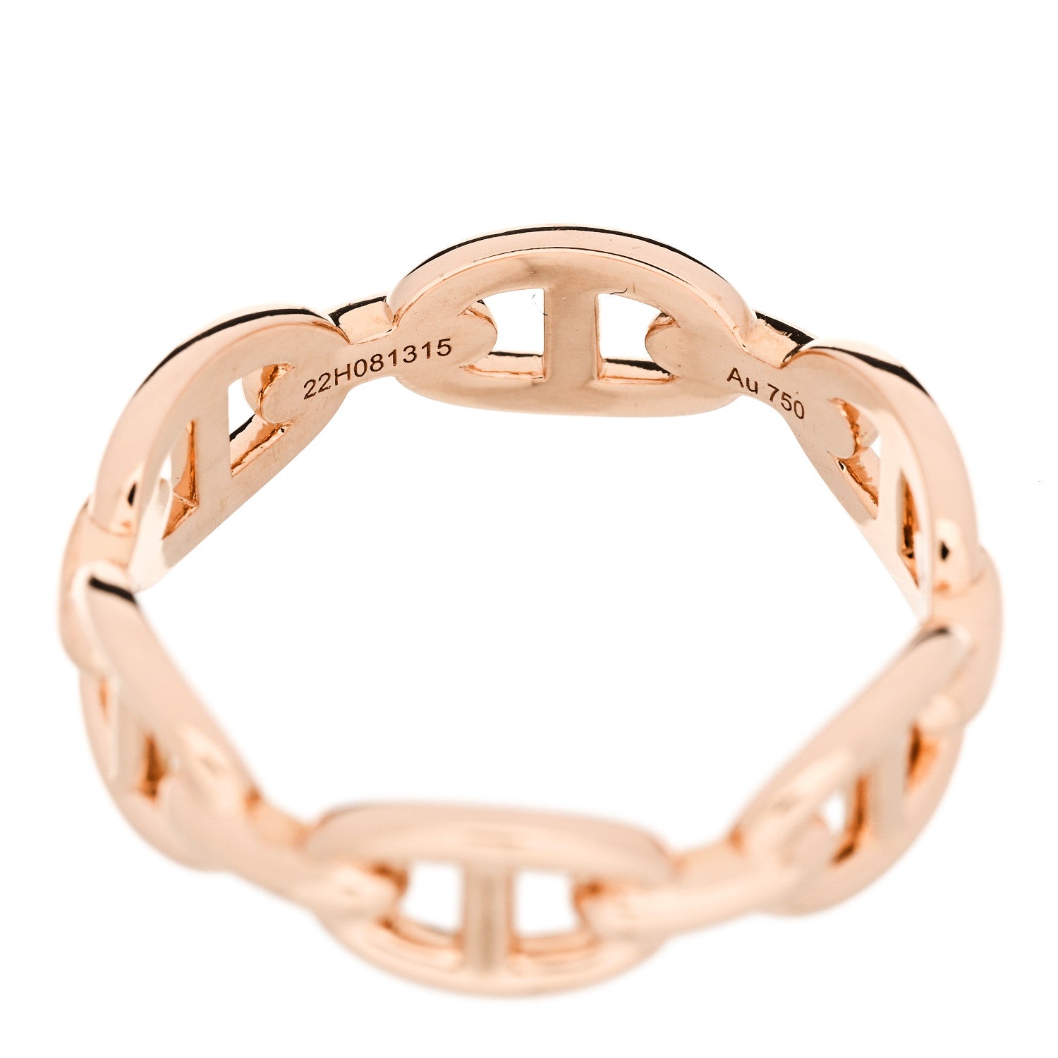 Hermes 18K Rose Gold PM Chaine d'Ancre Enchainee Ring 58 8.5 6 of 7