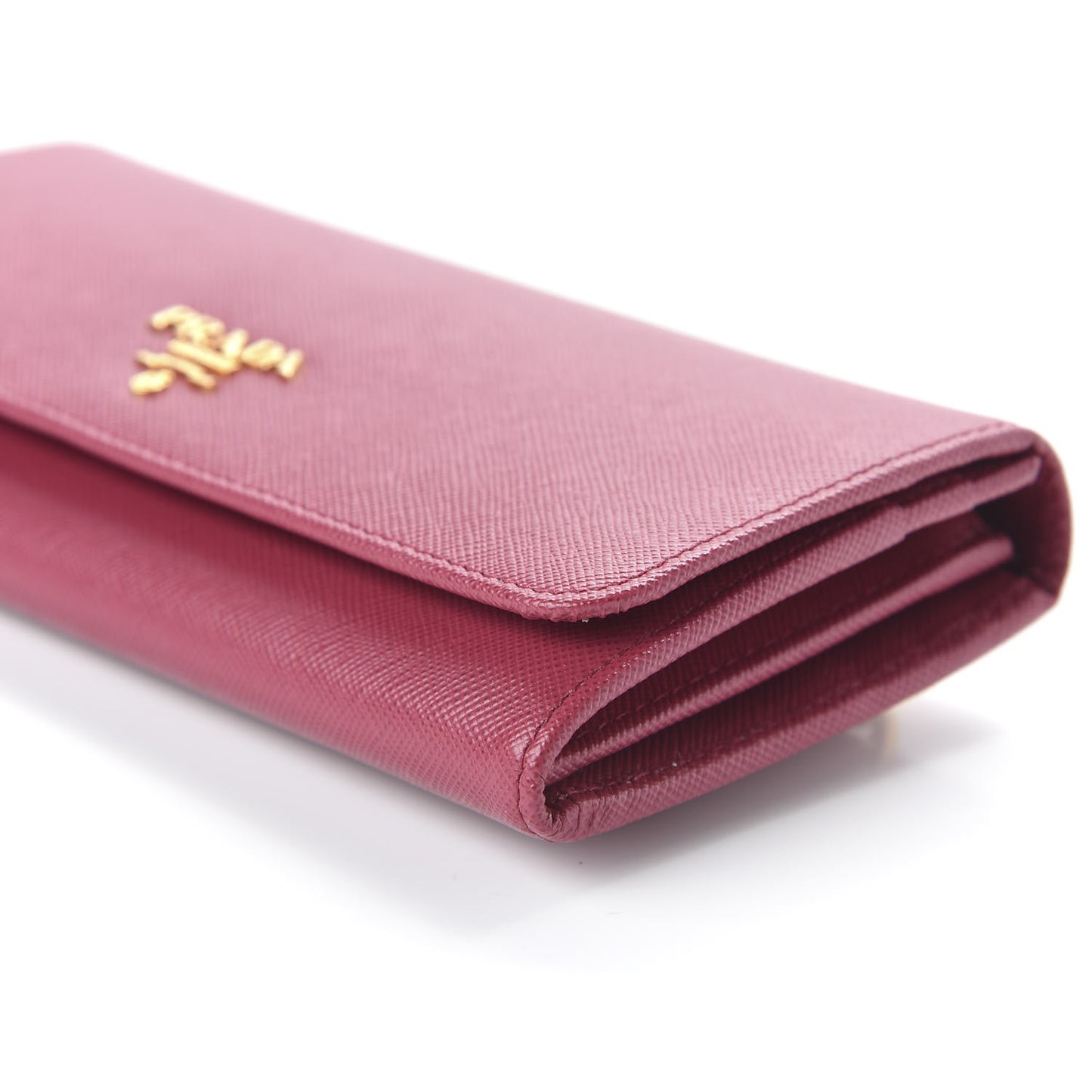 Saffiano Metal Continental Flap Wallet Peonia