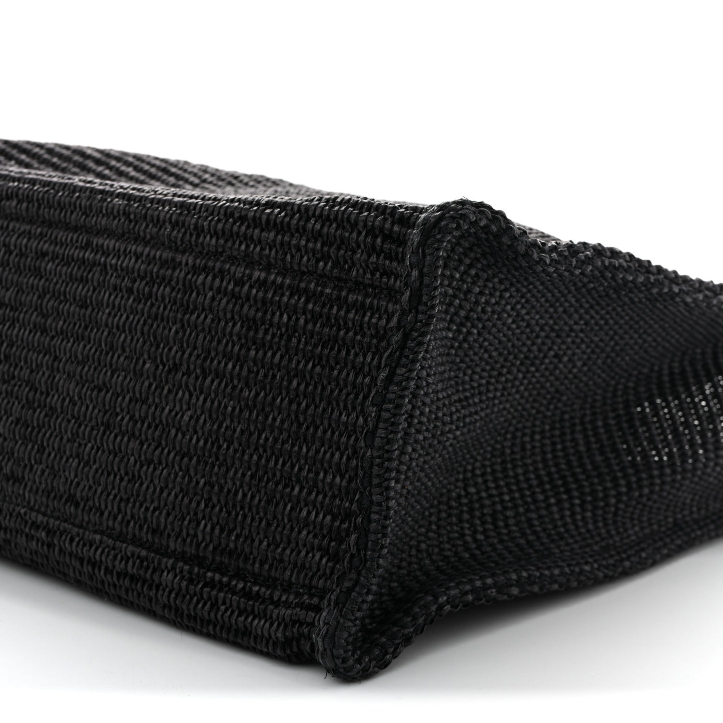 Raffia Large G Shopping Tote Black