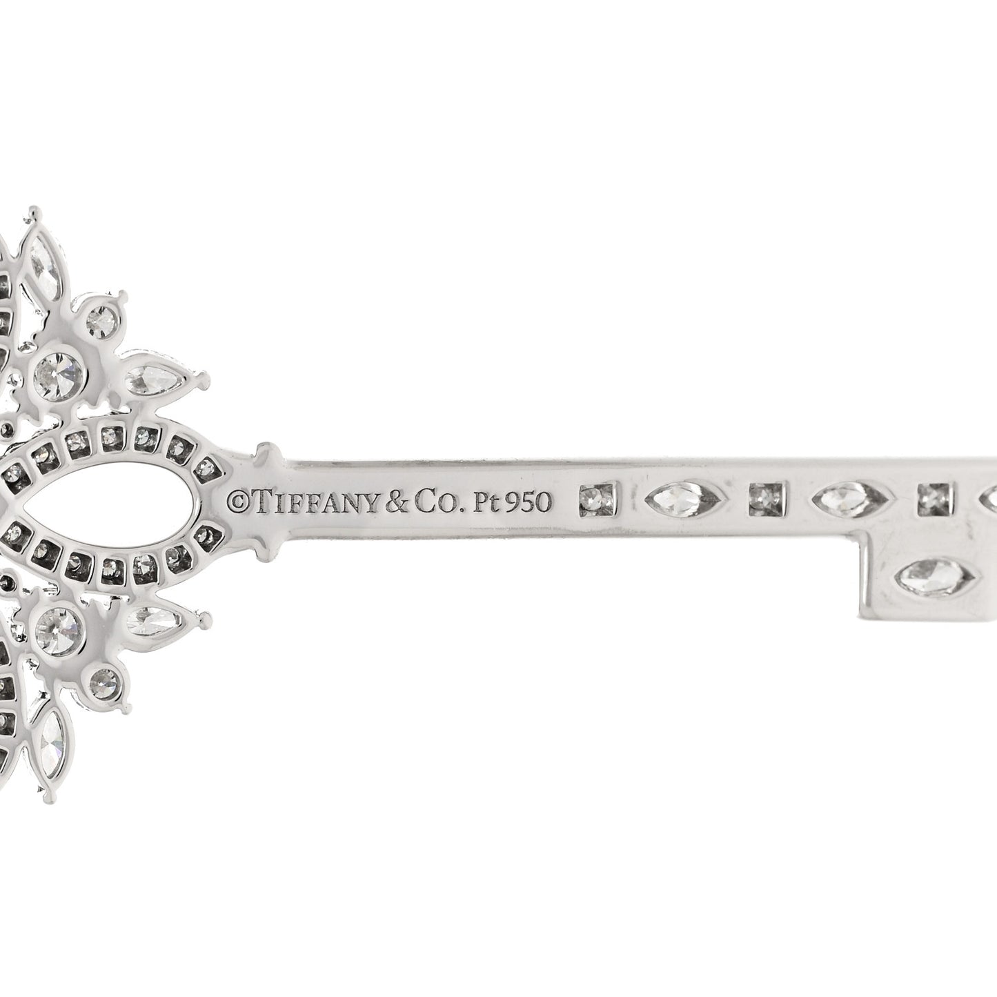Platinum Diamond Emerald Victoria Key Pendant