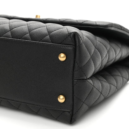 Chanel Caviar Lizard Quilted Medium Coco Handle Flap Black 10 of 10