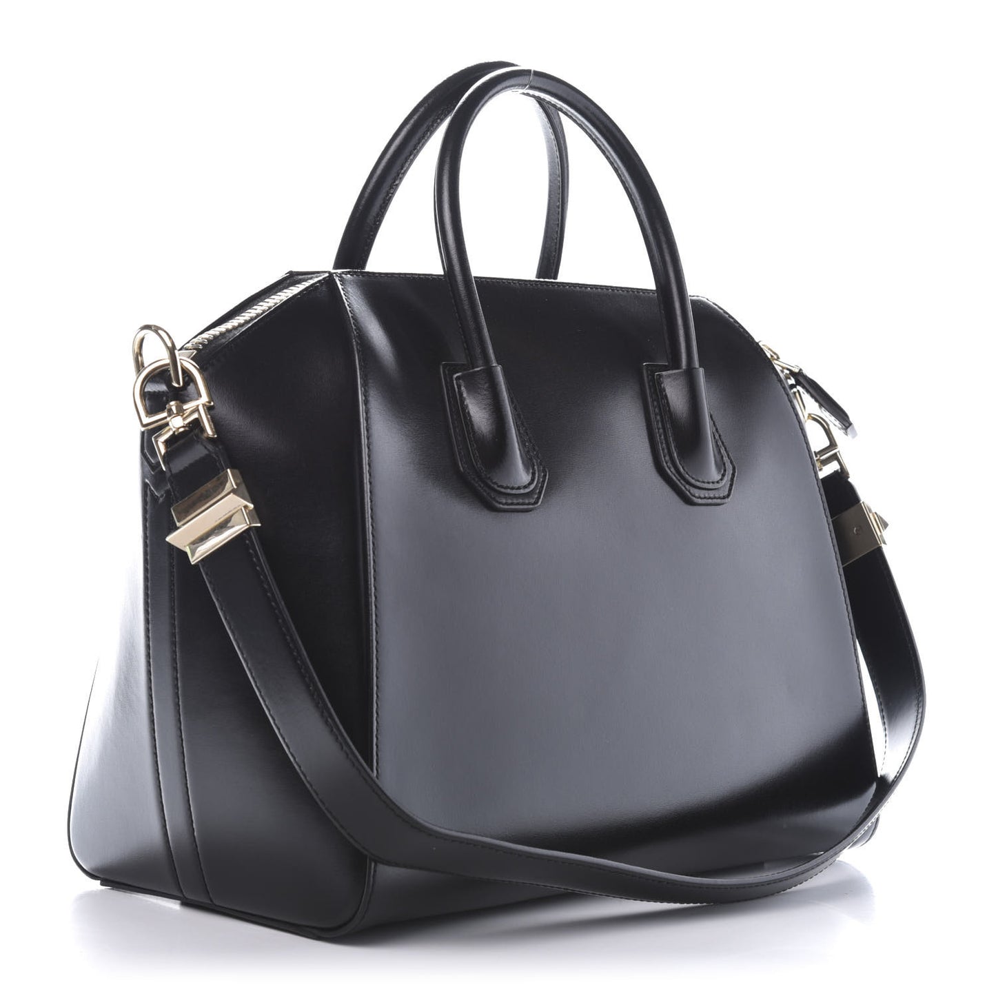 Shiny Lord Calfskin Medium Antigona Black
