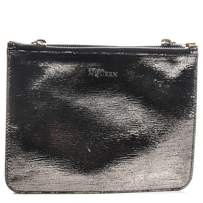 Alexander McQueen Leather Double Compartment Pouch Gold Silver 1 of 11