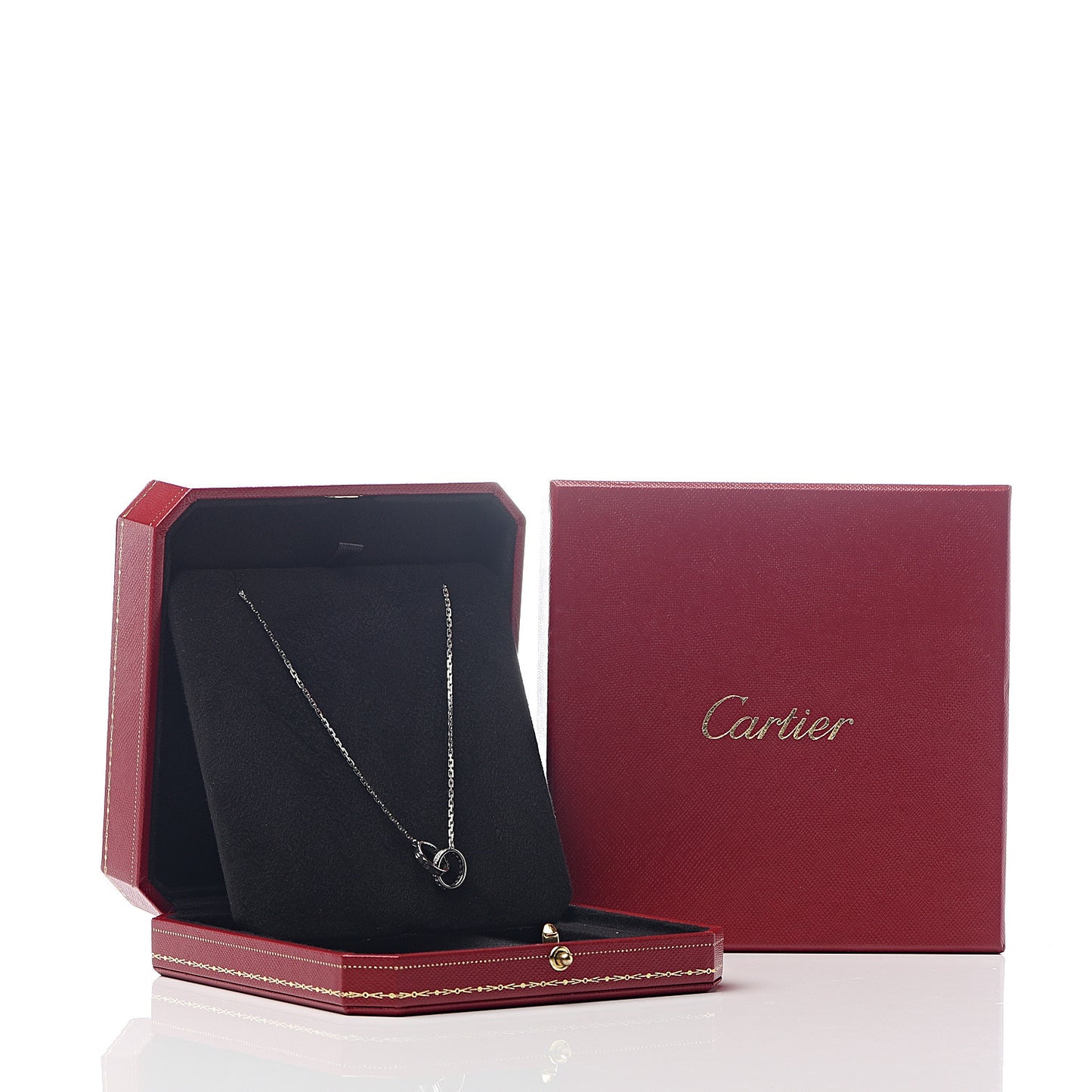 18K White Gold Diamond Interlocking LOVE Necklace
