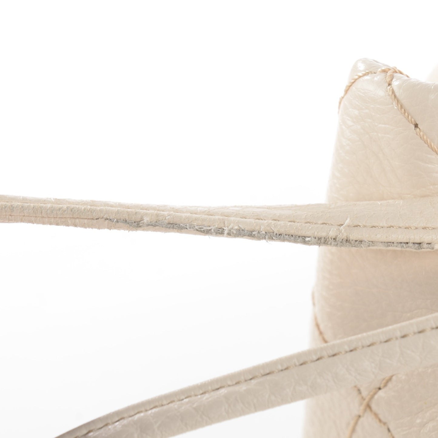 Glazed Calfskin On The Road Drawstring Tote Ivory