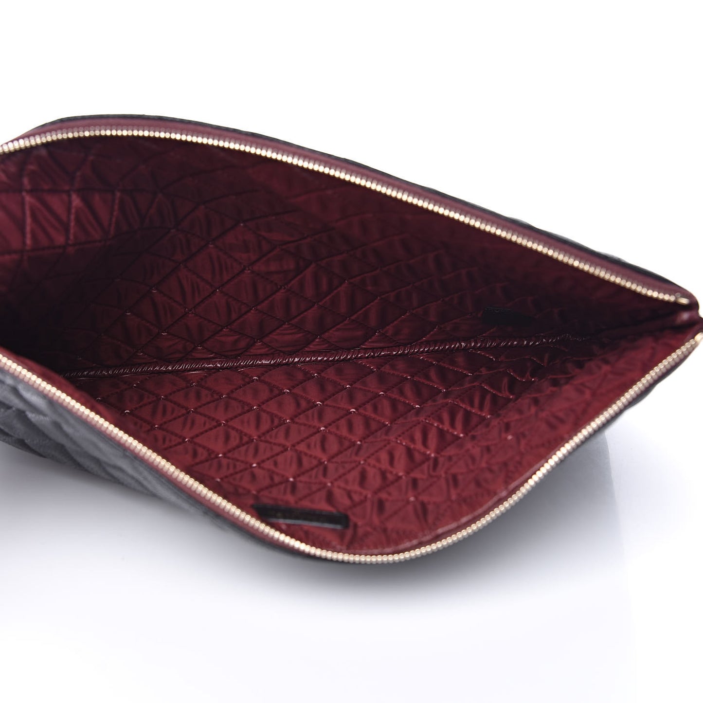 Caviar Quilted Large Cosmetic Case Black