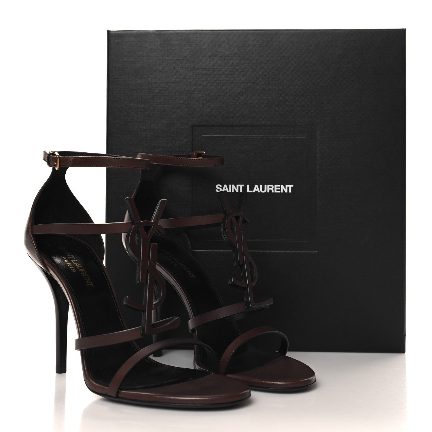 Saint Laurent Calfskin Cassandra 100 Sandals 39 Moro 10 of 10