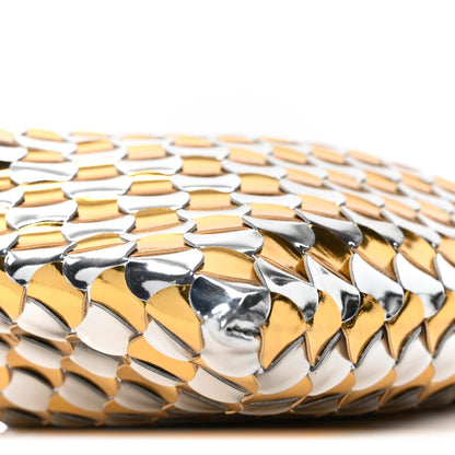 Bottega Veneta Metallic Lambskin Intrecciato Mini Hop Silver Gold 8 of 9