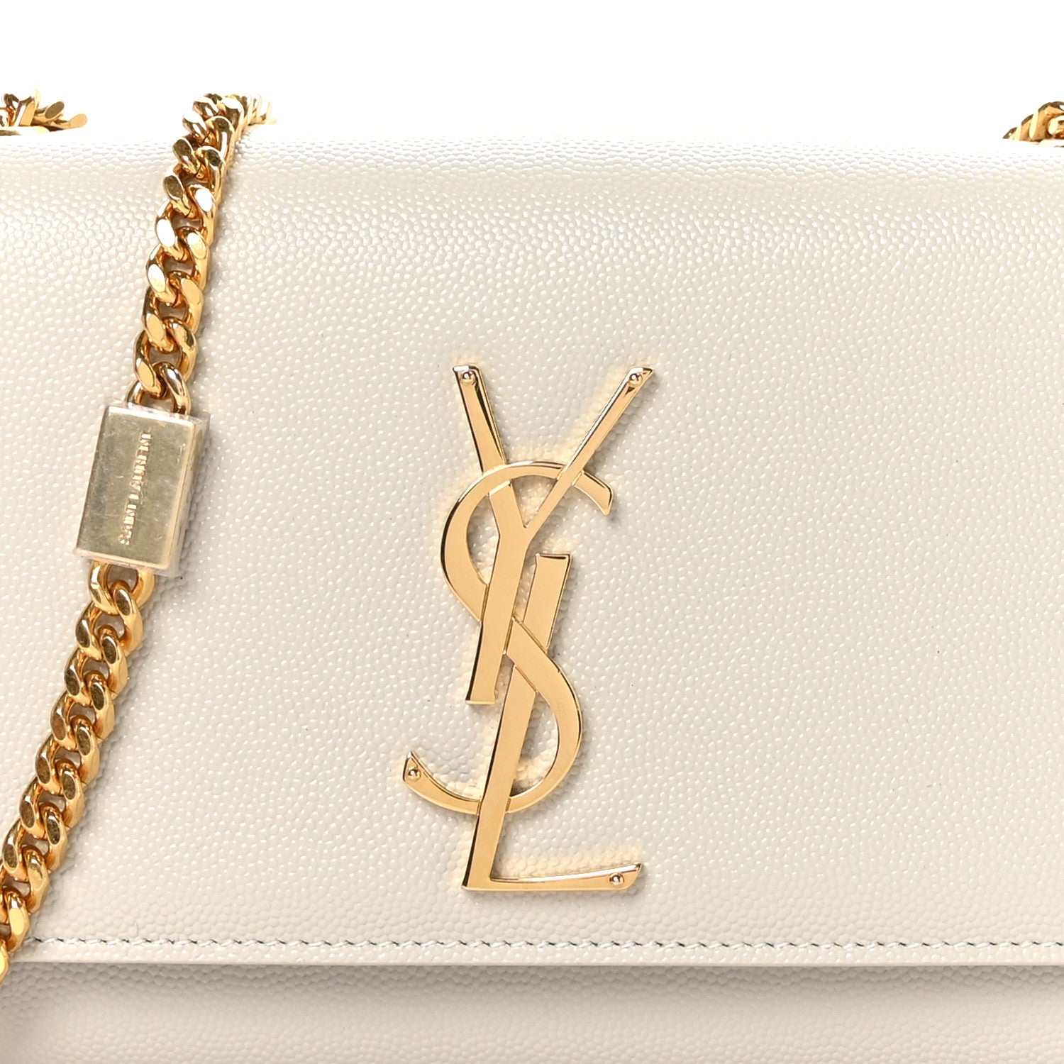 Saint Laurent Grain De Poudre Small Monogram Kate Satchel Crema Soft 8 of 12