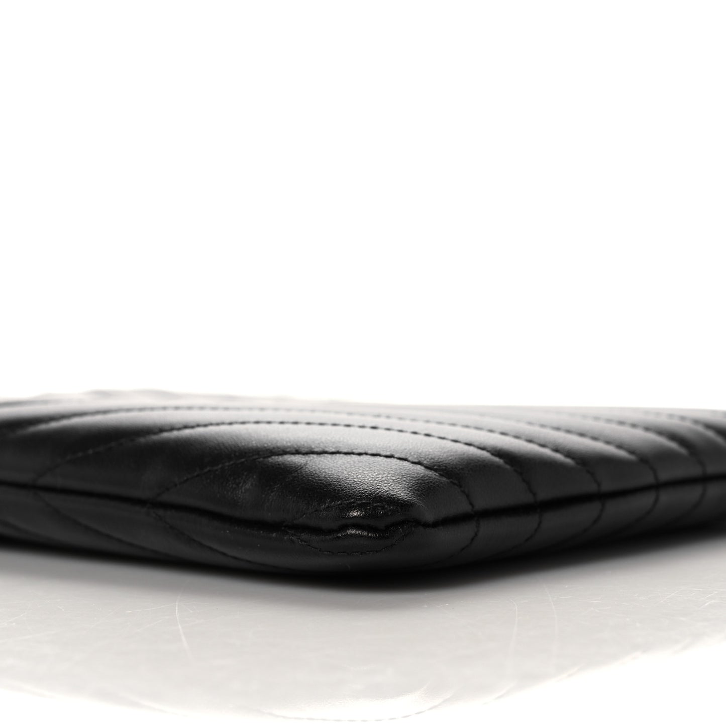 Calfskin Matelasse Chevron Monogram A5 Wristlet Black