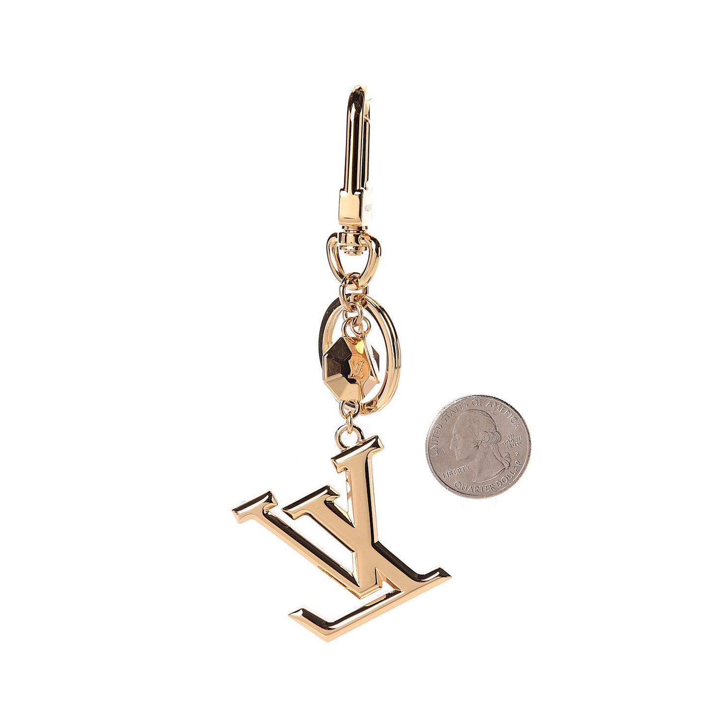 LV Facettes Bag Charm Key Holder Gold