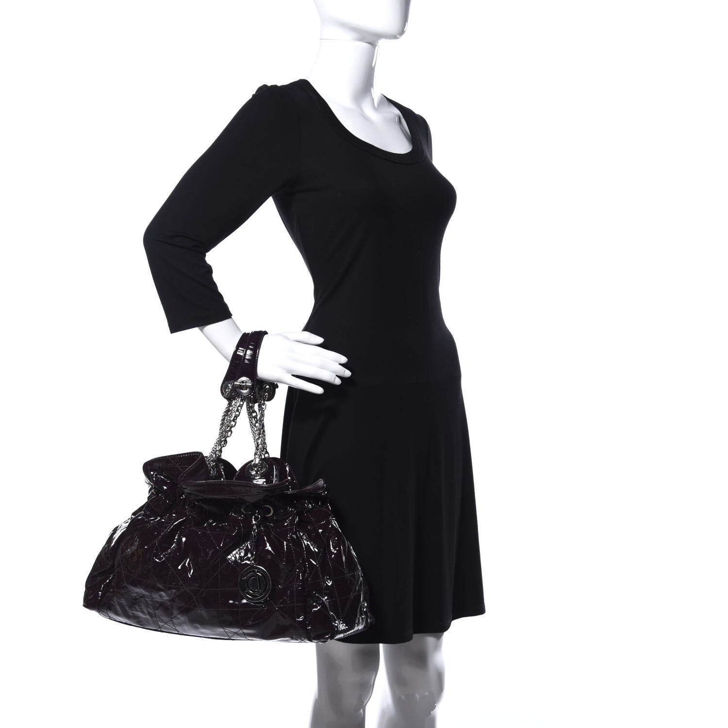 Christian Dior Patent Cannage Medium Le Trente Tote Purple 2 of 10