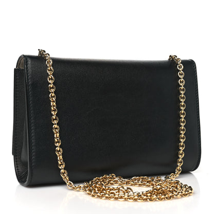 Salvatore Ferragamo Calfskin Gancini Chain Flap Bag Black 3 of 11