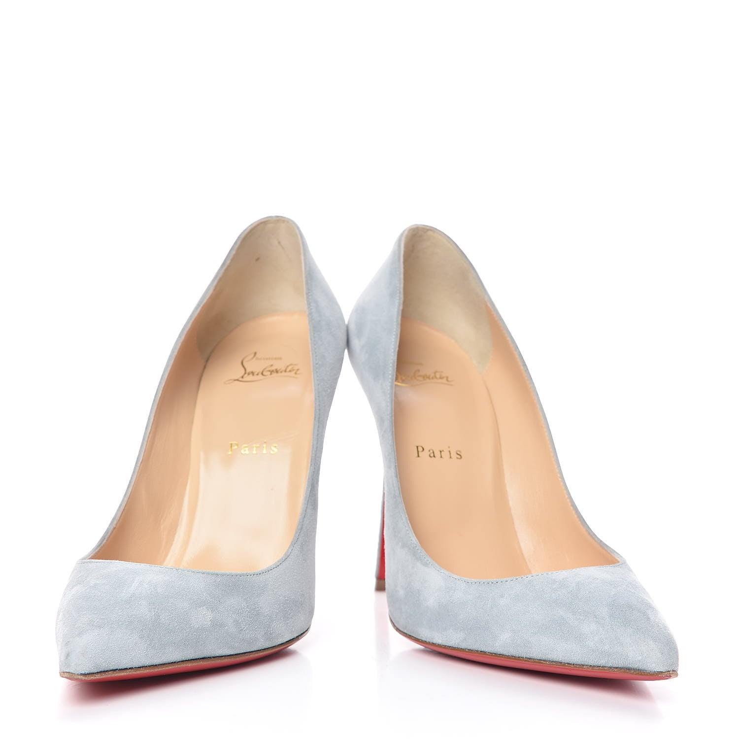 Christian Louboutin Veau Velours Pigalle Follies 100 Pumps 39.5 Nuage 6 of 13