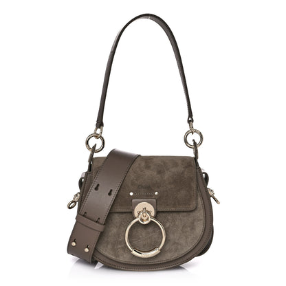 Chloe Calfskin Suede Small Tess Bag Army Green 1 of 8