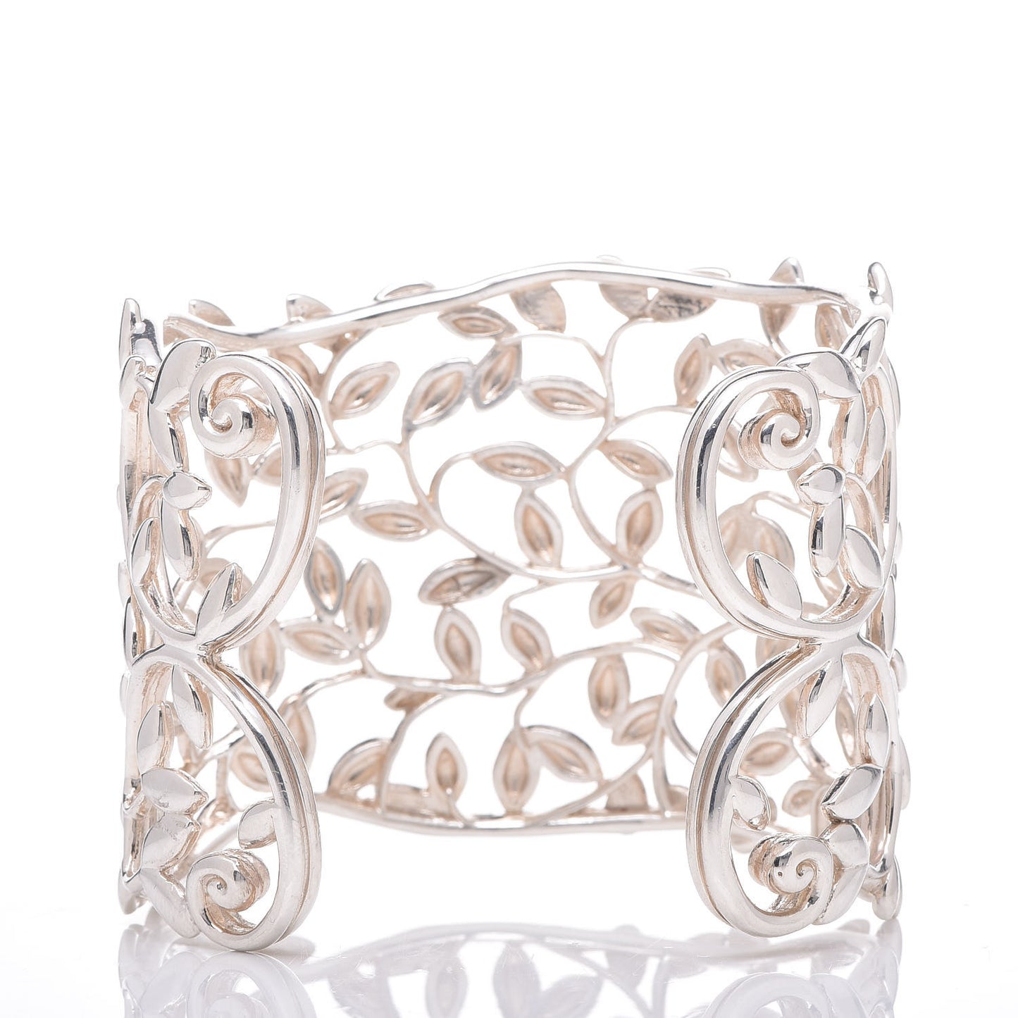 Sterling Silver Wide Paloma Picasso Olive Leaf Cuff Bracelet