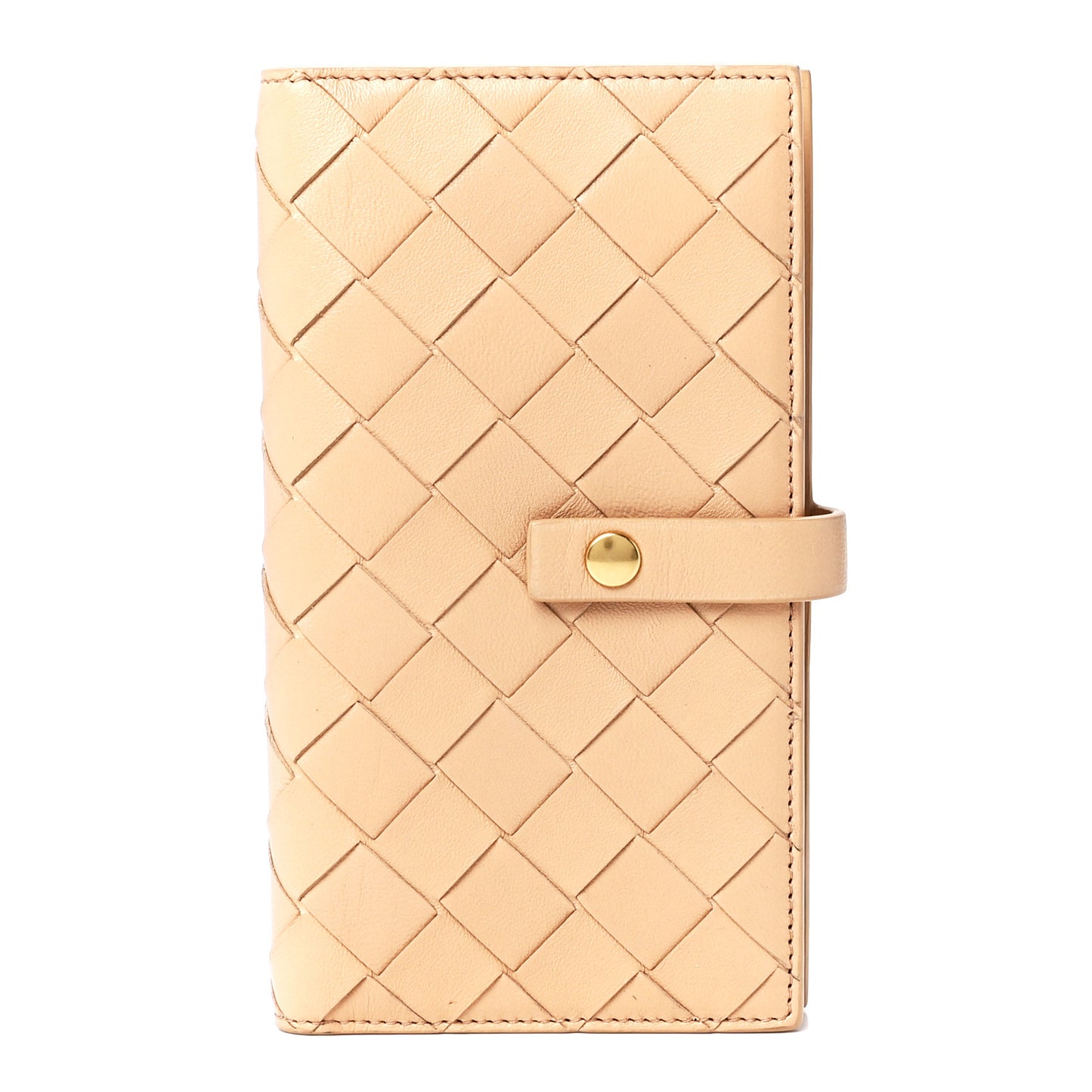 Nappa Intrecciato Crossbody Phone Holder Sand