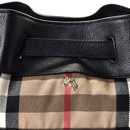 Burberry Grainy Calfskin House Check Margaret Bag Black 3 of 10