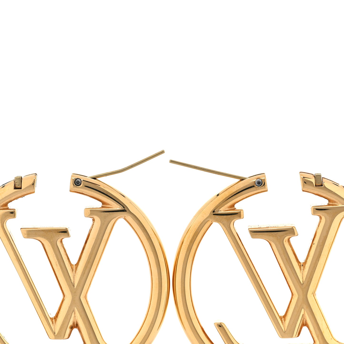 Metal Louise Hoop Earrings Gold
