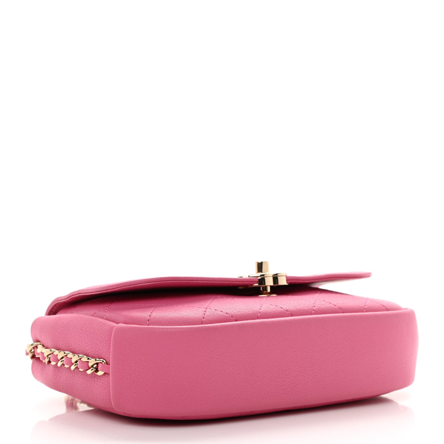 Chanel Goatskin Stitched Casual Trip Single Flap Pink 4 of 8