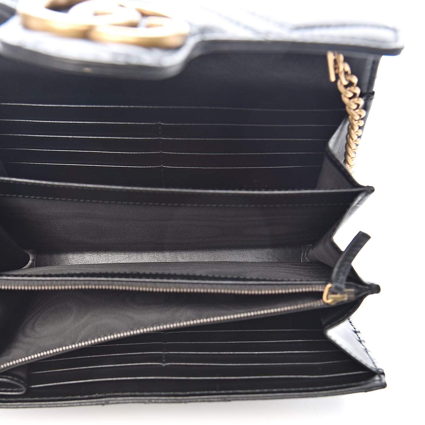 Calfskin Matelasse GG Marmont Chain Wallet Black