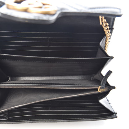 Gucci Calfskin Matelasse GG Marmont Chain Wallet Black 5 of 10