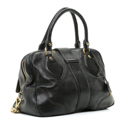 Prada Cervo Large Animalier Satchel Black 2 of 14