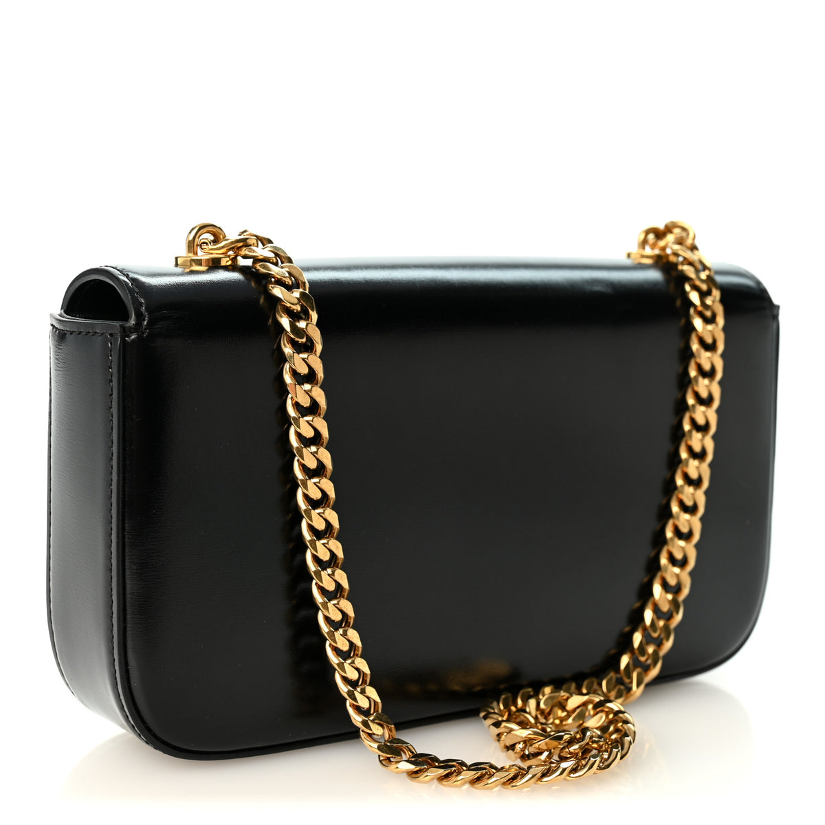 Celine Shiny Calfskin Triomphe Chain Shoulder Bag Black 3 of 11
