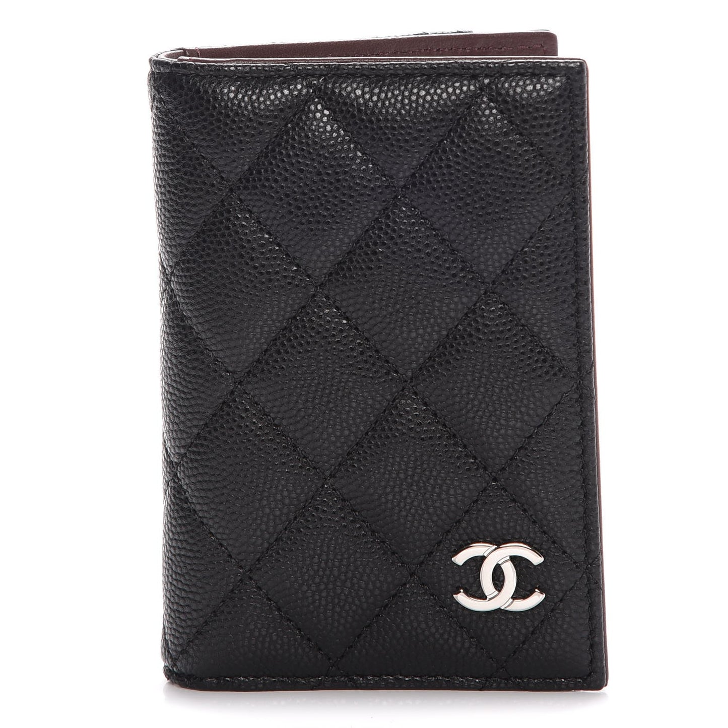 Caviar Quilted Card Holder Wallet Black